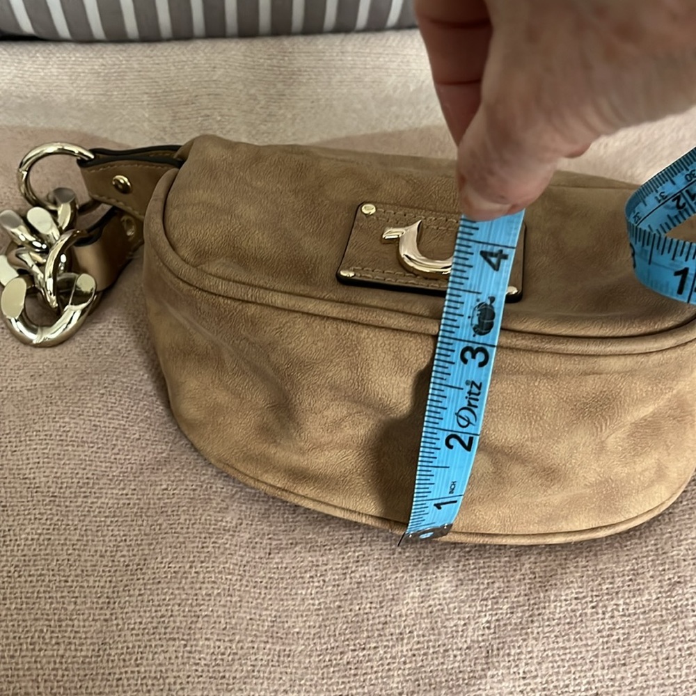 True Religion Tan Mini Bag with Gold Chain - Picture 2 of 6